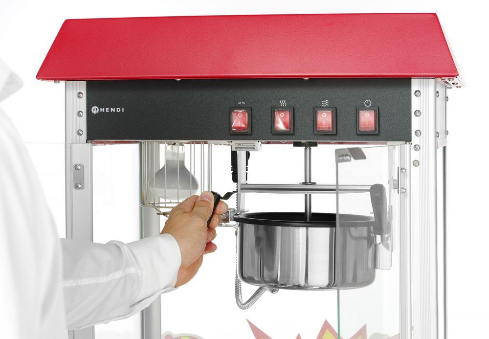 Machine à pop-corn, HENDI, Rouge, 230V/1500W, 560x420x(H)770mm