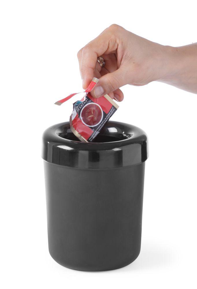 Poubelle de table ou porte-couverts, HENDI, Noir, ø130x(H)160mm