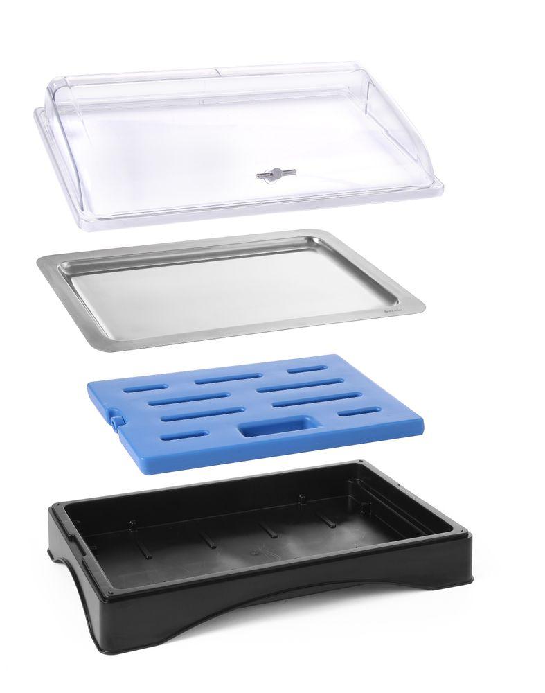 Vitrine réfrigérante avec couvercle - Gastronorme 1/1, HENDI, set, 555x357x(H)175mm