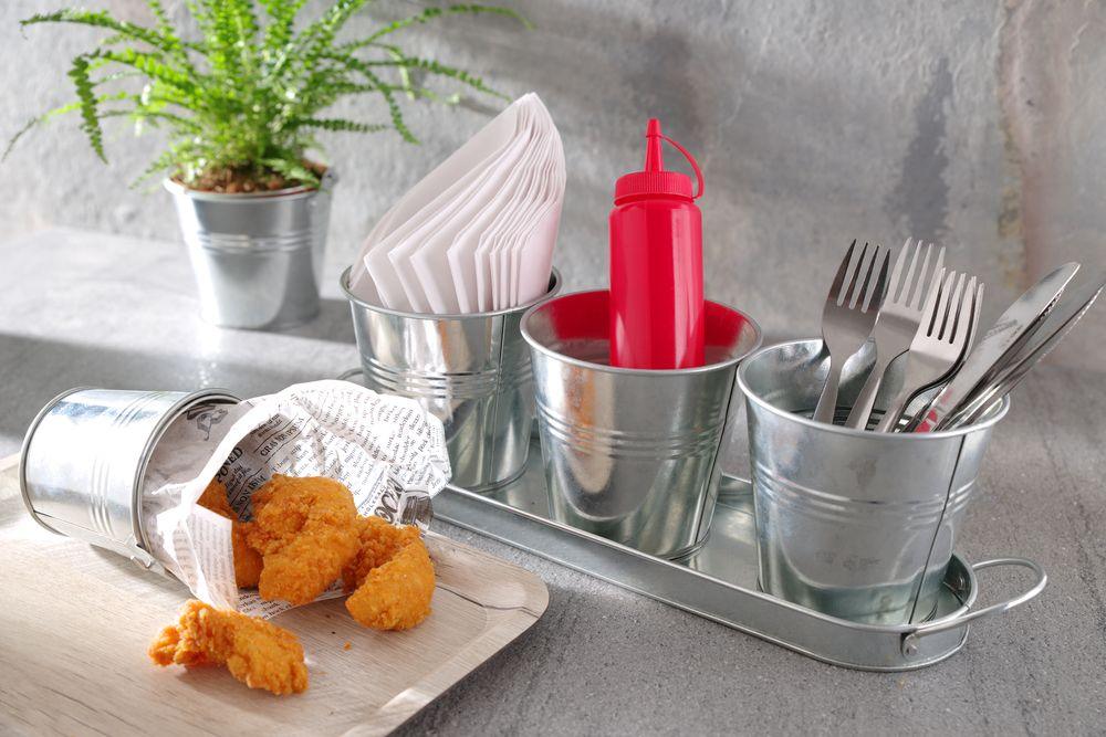 Plateau de service en mélamine avec imprimé bois, HENDI, Bois foncé, 370x530mm