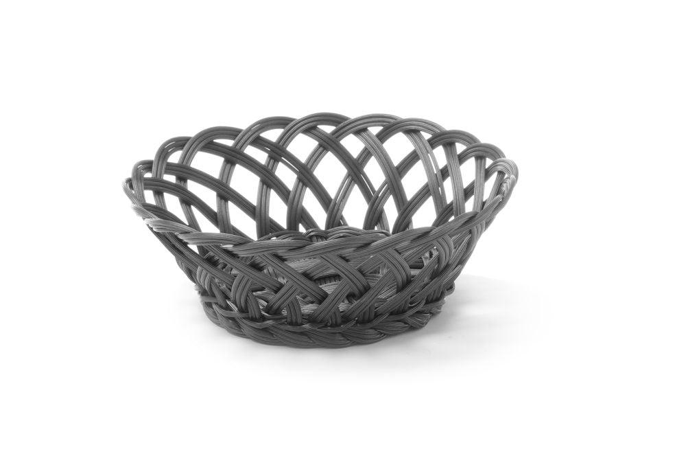 Corbeilles tressées , HENDI, rond, Noir, 200x200x(H)65mm