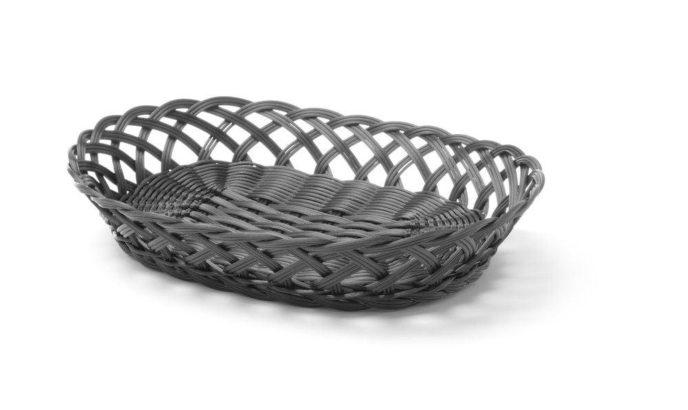 Corbeilles tressées , HENDI, ovale, Noir, 320x230x(H)55mm