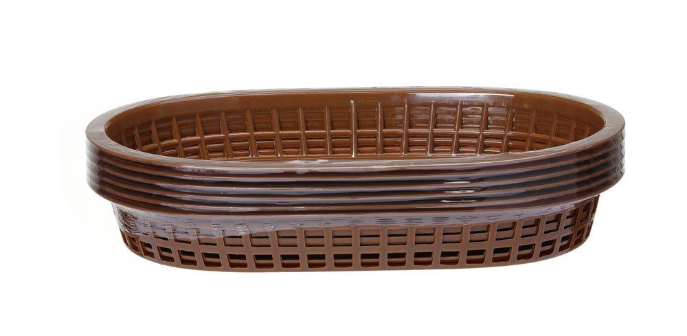 Paniers de service style fast-food, HENDI, Brun, 6 u., 275x175x(H)38mm