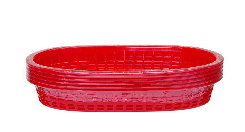 Paniers de service style fast-food, HENDI, Rouge, 6 u., 275x175x(H)38mm