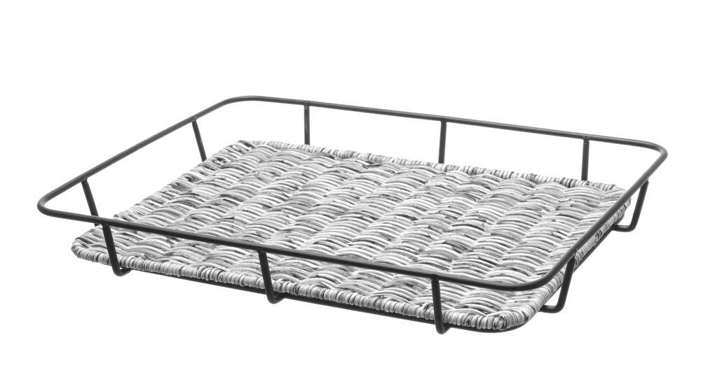 Corbeille à pain avec bord en inox, HENDI, Gris, 400x300x(H)50mm