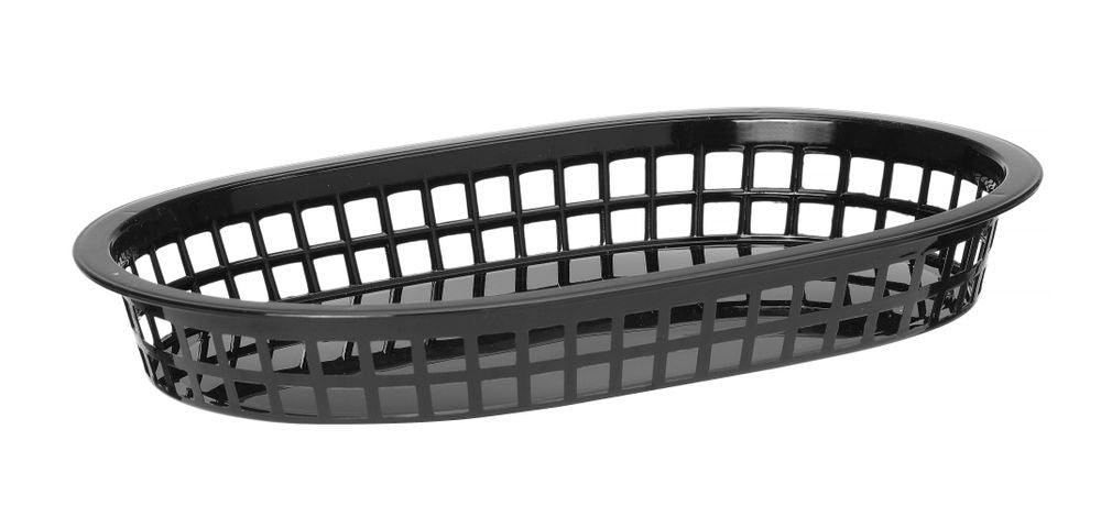 Paniers de service style fast-food, HENDI, Noir, 6 u., 275x175x(H)38mm