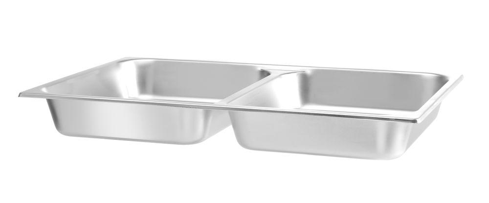 Bac GN 1/1 pour chafing dish avec 2 compartiments, HENDI, 7,5L, 530x325x(H)65mm