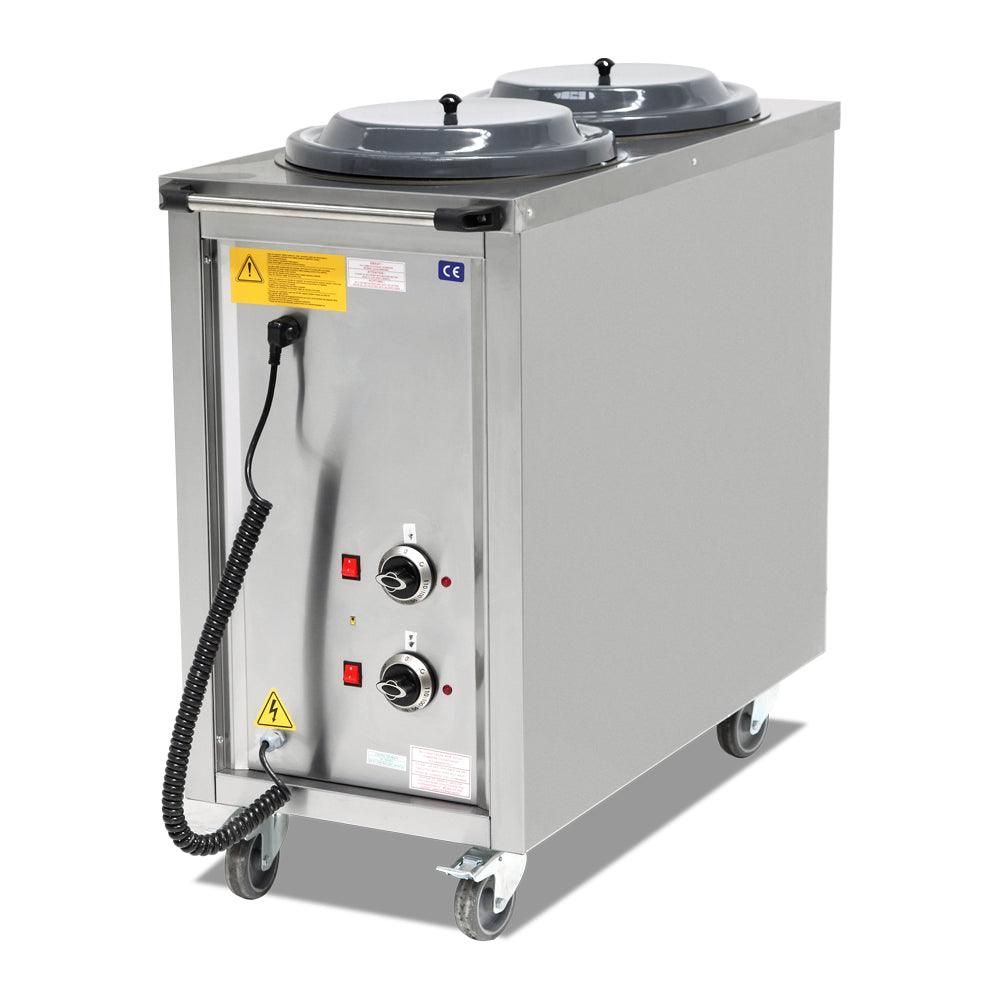 Chariot à distributeur d'assiettes chauffé pour 2x 50 assiettes Ø240-320 mm