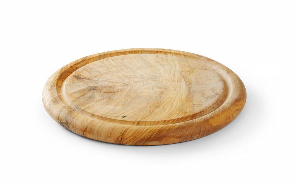Planche à servir en bois d'olivier, HENDI, ø260x(H)25mm