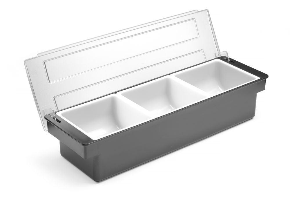 Boîte à ingrédients - 3 bacs, Bar up, Noir, 480x150x(H)100mm