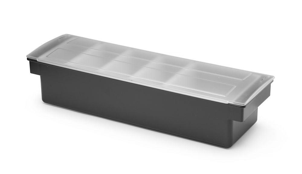 Boîte à ingrédients - 5 bacs, Bar up, Noir, 480x150x(H)100mm