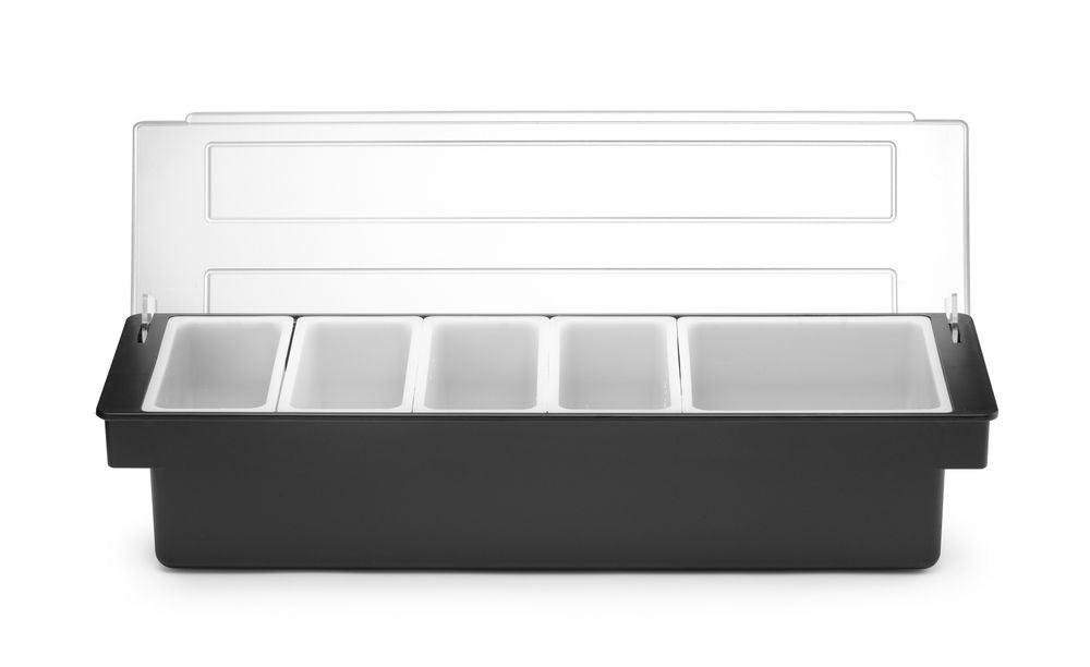 Boîte à ingrédients - 5 bacs, Bar up, Noir, 480x150x(H)100mm