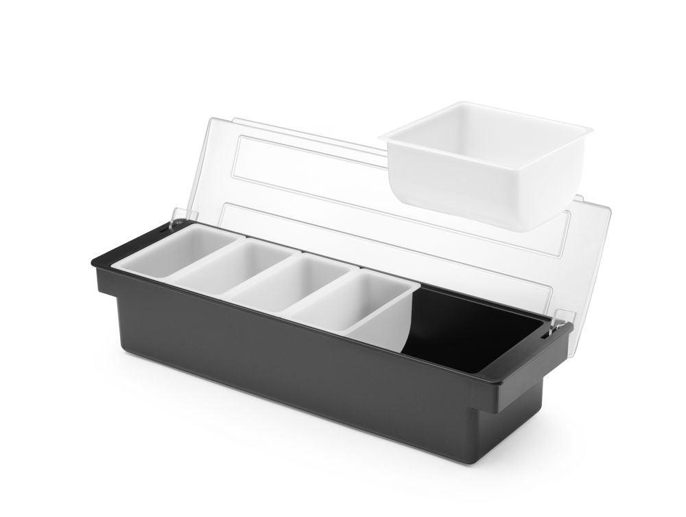 Boîte à ingrédients - 5 bacs, Bar up, Noir, 480x150x(H)100mm