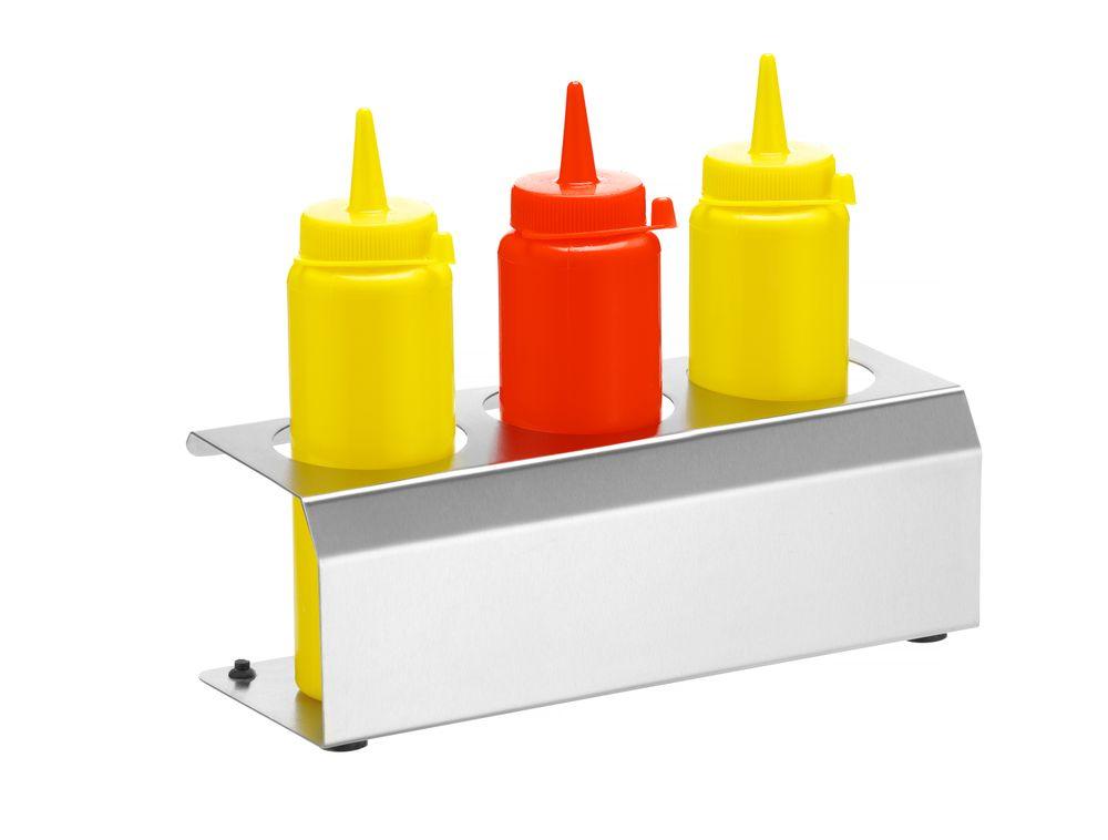 Support sauces, HENDI, 3 trous ø57 mm, 229x90x(H)78mm