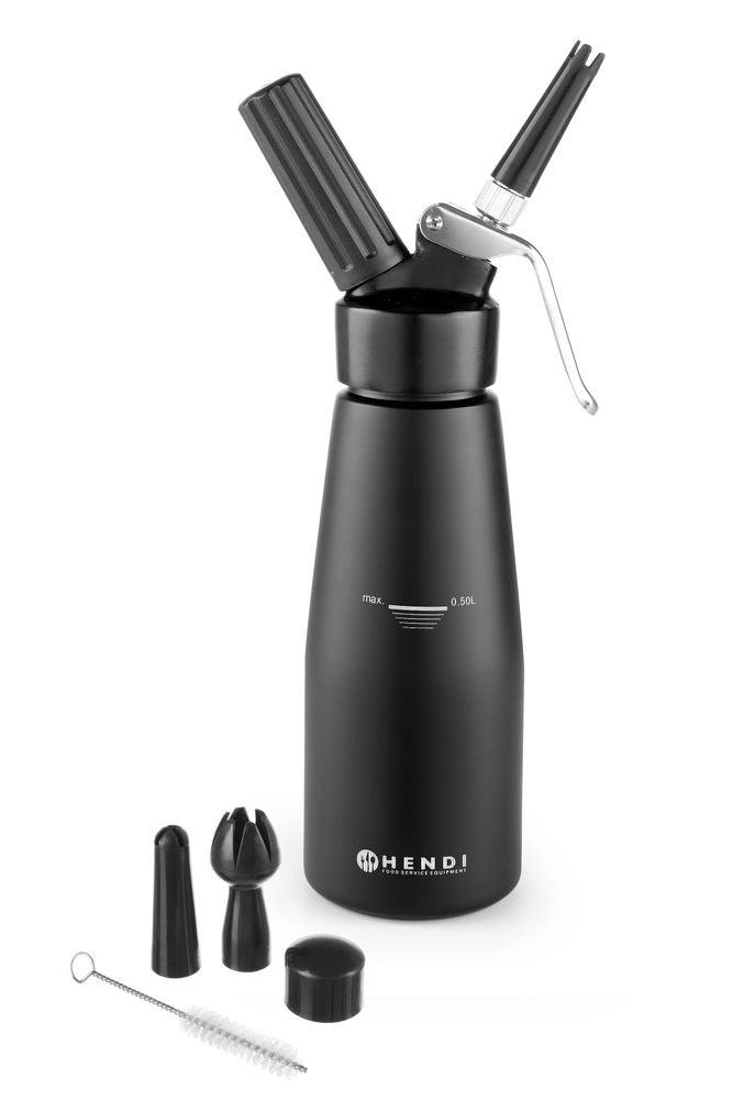 Siphon à chantilly Kitchen Line noir, HENDI, Kitchen Line, 0,5L, ø80x(H)260mm