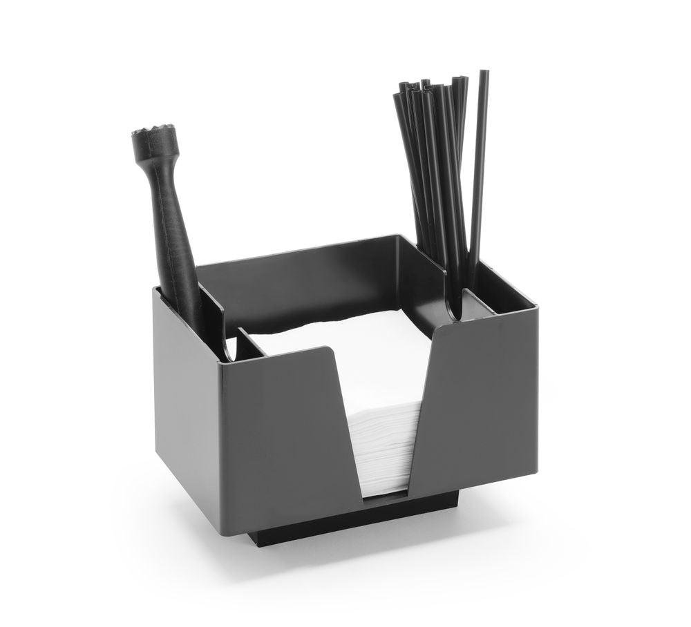 Porte-serviettes avec 3 compartiments, Bar up, Noir, 193x143x(H)136mm