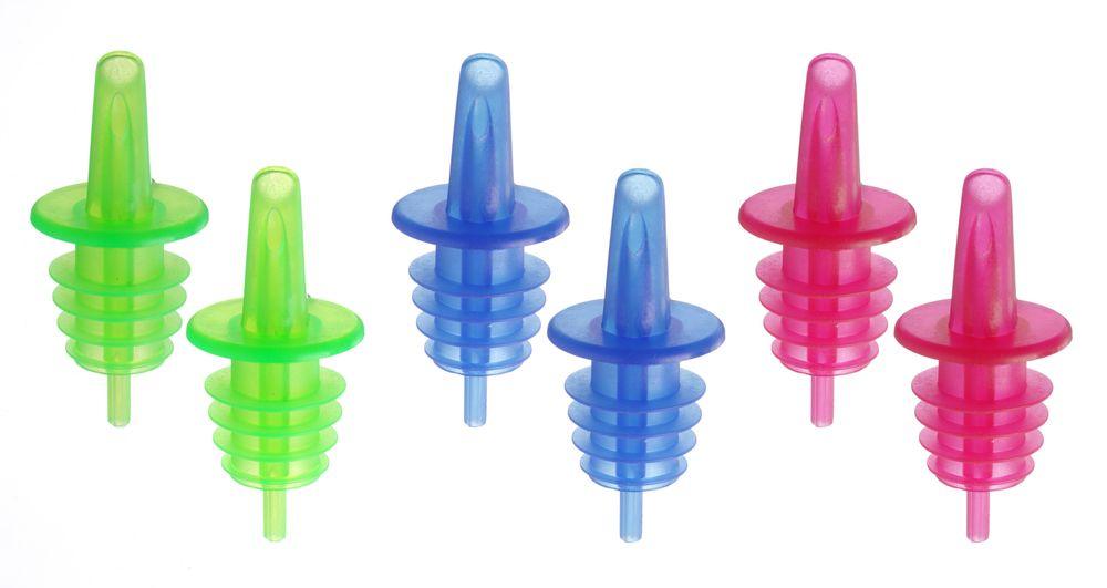 Bec-verseur à écoulement libre - set de 6, Bar up, 2 bleu, 2 rouge, 2 vert, 6 u