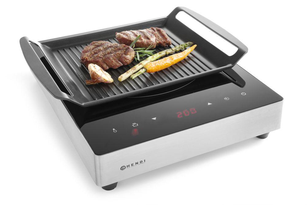 Grill pour plaque de cuisson à induction, HENDI, 390x260x(H)35mm