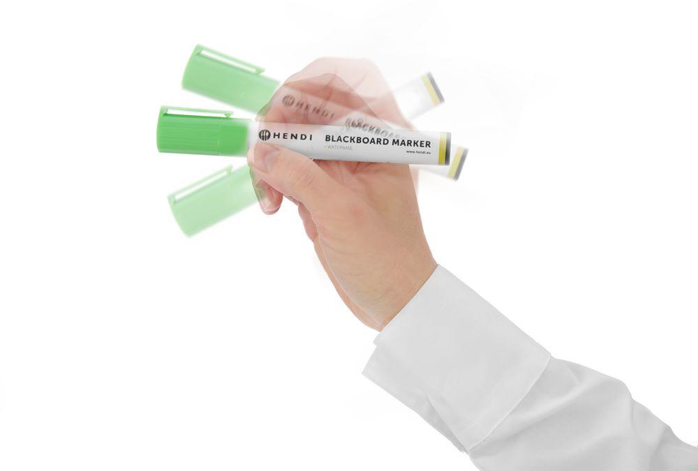 Feutres à craie 6 mm, HENDI, 2 blancs, 1 rose, 1 jaune et 1 feutre bronze, 5 u