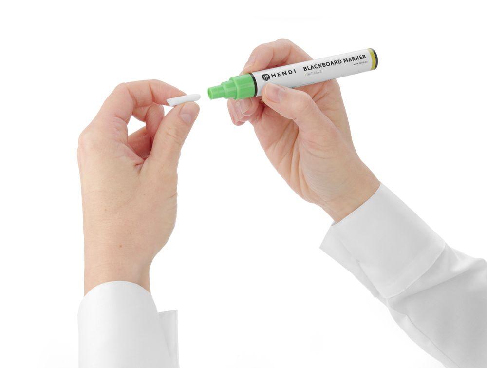 Feutres à craie 6 mm, HENDI, 5 feutres blancs