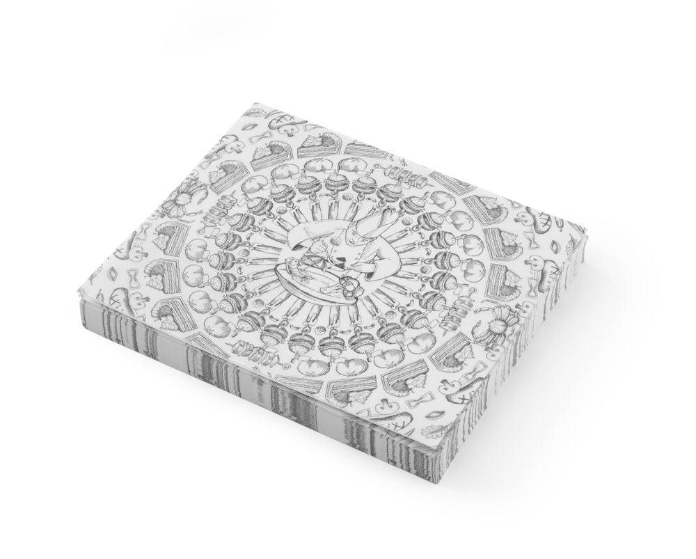 Papier sulfurisé - 500 pièces, HENDI, motif chef et aliments, 500 u., 250x200mm