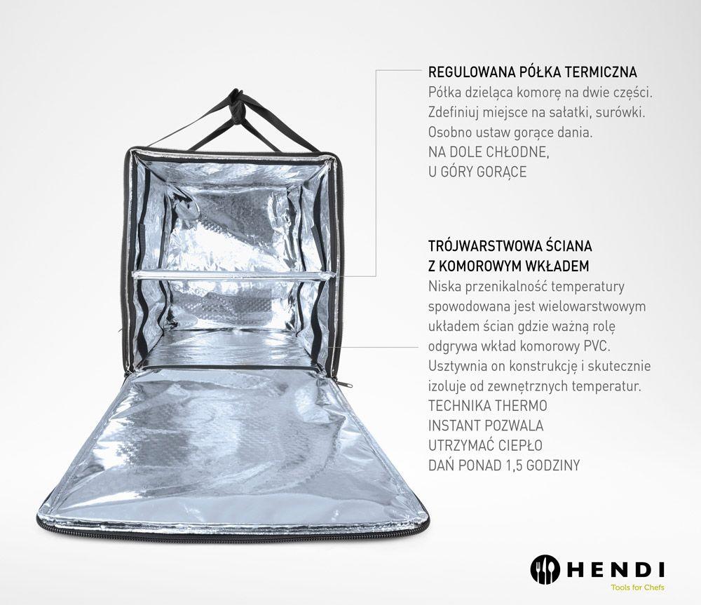 Sac à dos isotherme transport alimentaire, HENDI, 75,2L, Noir, 410x410x(H)480mm