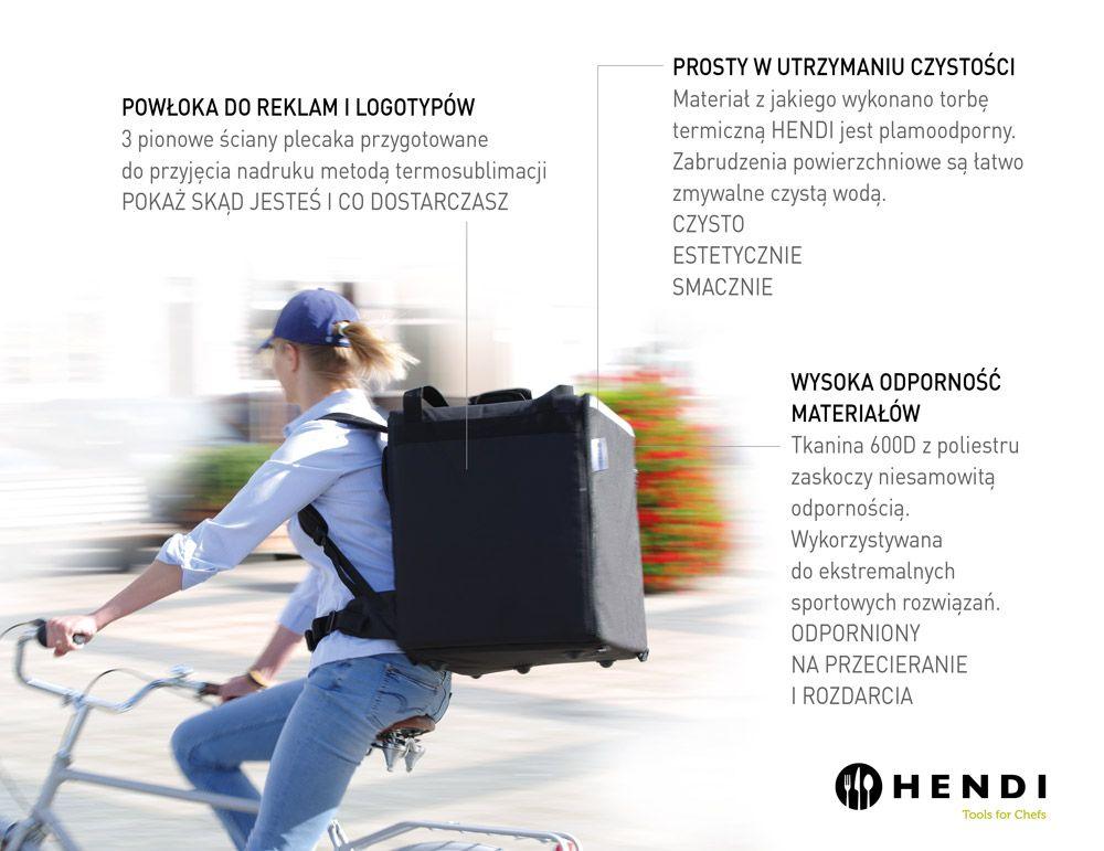 Sac à dos isotherme transport alimentaire, HENDI, 75,2L, Noir, 410x410x(H)480mm