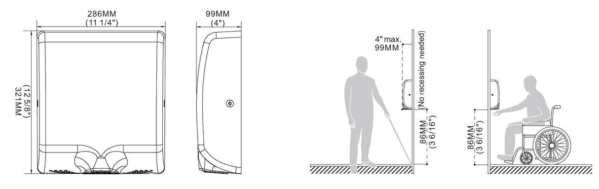 Sèche-mains hygiénique HD-30 - FRANCE CHR