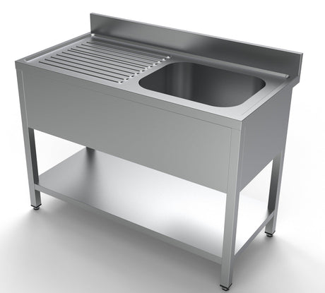 Étagère de Cuisine en Acier Inoxydable - 600 BLOC-ÉVIER ÉTAGÈRE 1 À DROITE 1200 - FRANCE CHR