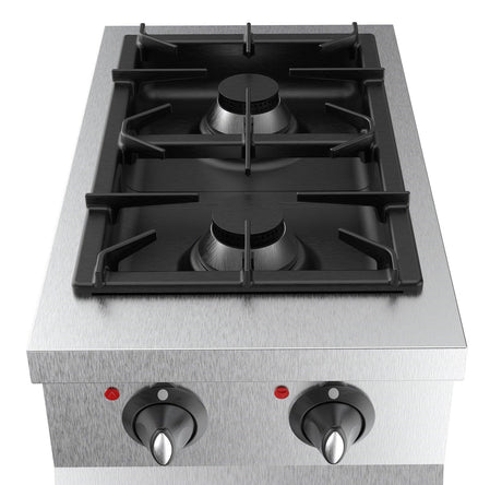 Cuisinière à Gaz Professionnelle 2 Brûleurs en Acier Inoxydable 430 - FRANCE CHR