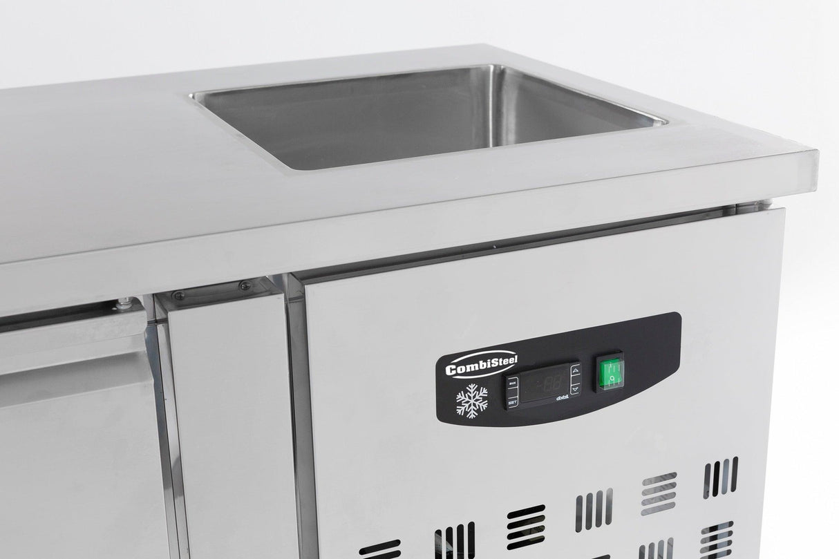 Table réfrigérée plonge 3 portes en acier inoxydable 18/8. - FRANCE CHR