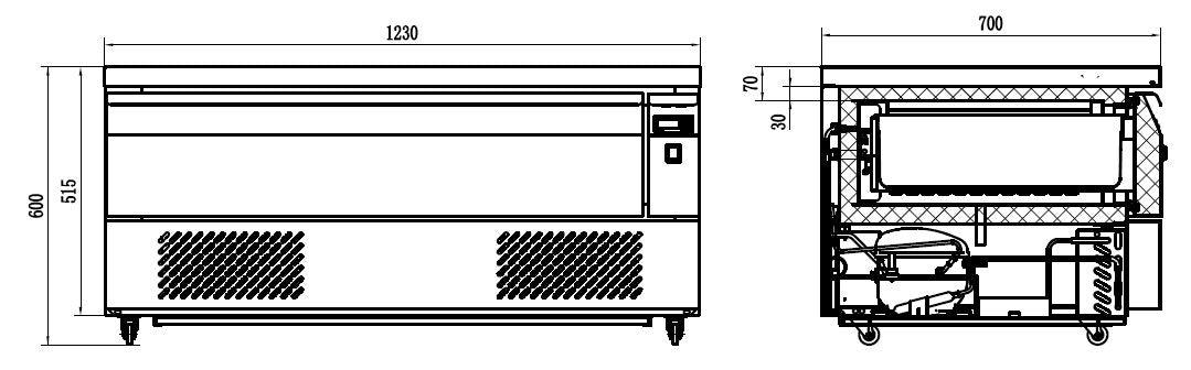 Table Réfrigérée/ Congélateur 1 Tiroir 3x 1/1 GN - CombiSteel Acier Inoxydable Aisi 304 - FRANCE CHR