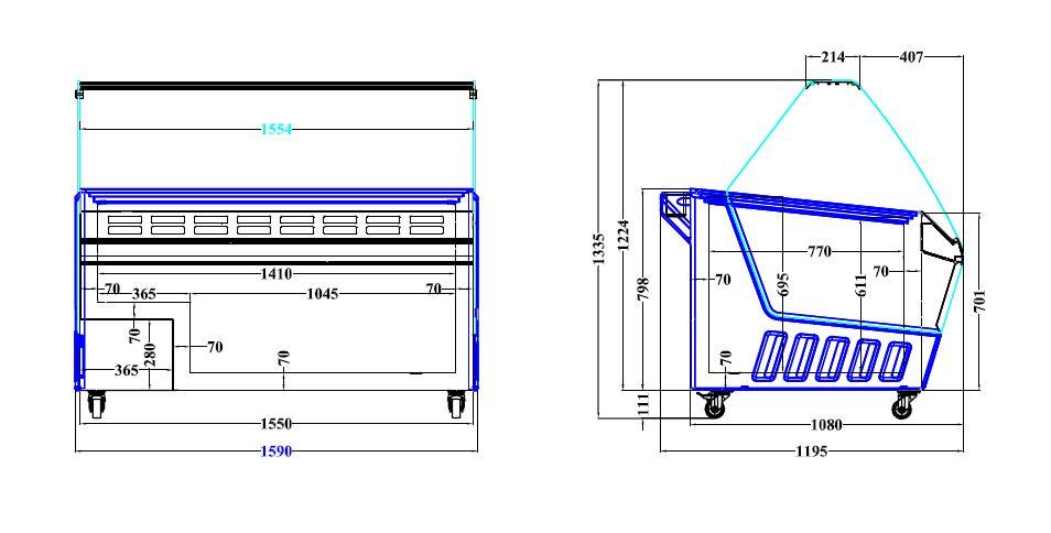 Vitrine Glacée de Luxe Hawai 16 5LTR - FRANCE CHR
