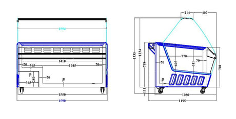 Vitrine Glacée de Luxe Hawai 16 5LTR - FRANCE CHR