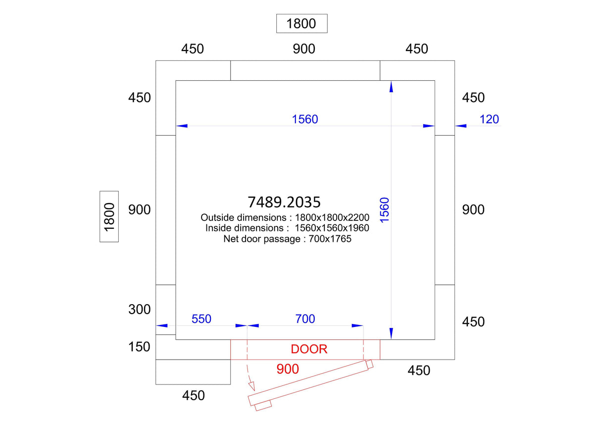 Chambre Froide CombiSteel Pro Line 1800x1800x2200 - 120mm - FRANCE CHR
