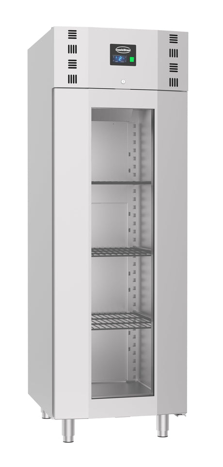 Réfrigérateur en acier inox avec porte en verre mono block 700 L. - FRANCE CHR