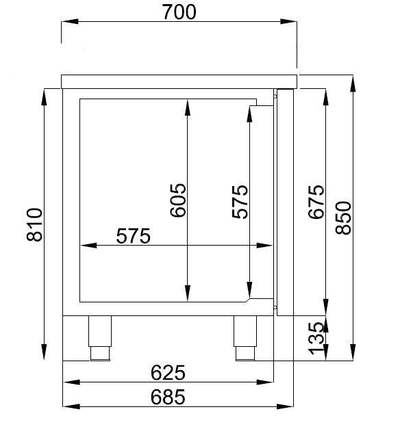 Table Réfrigérée Pro Line 4 Portes en Acier Inoxydable - FRANCE CHR