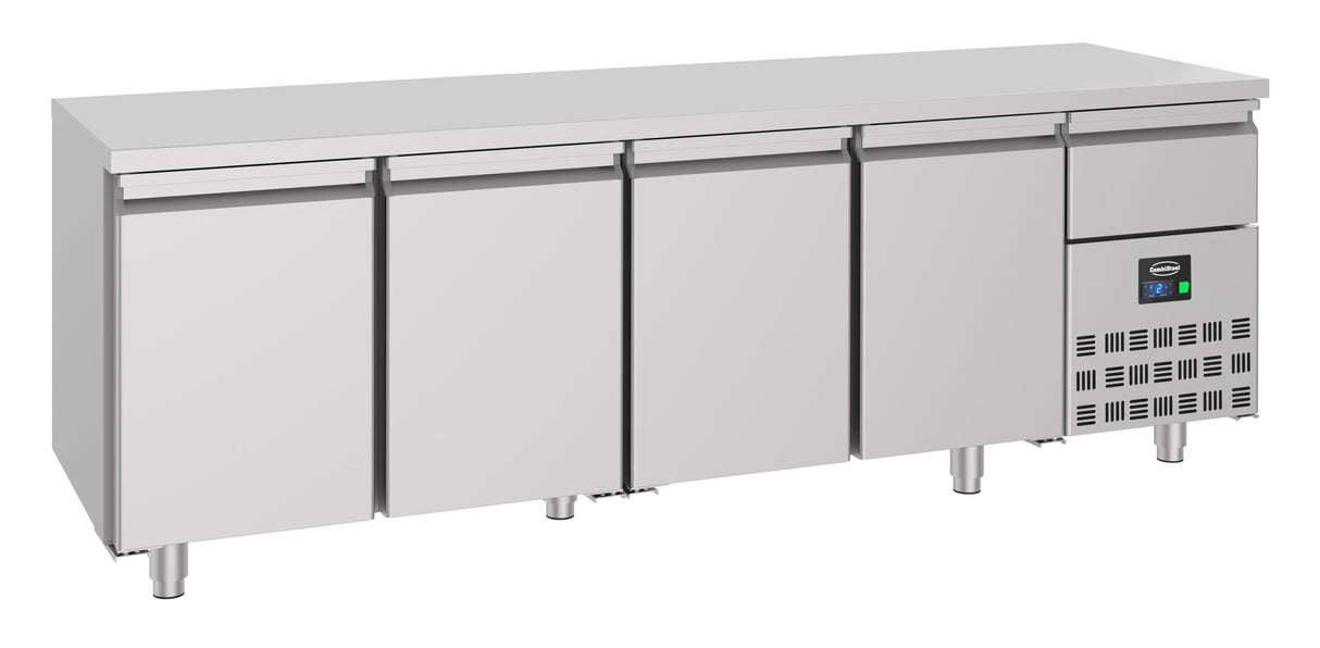 Table Réfrigérée Pro Line 4 Portes en Acier Inoxydable - FRANCE CHR