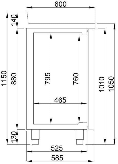 Table Réfrigérée 3 Portes avec Tiroir à Café - FRANCE CHR
