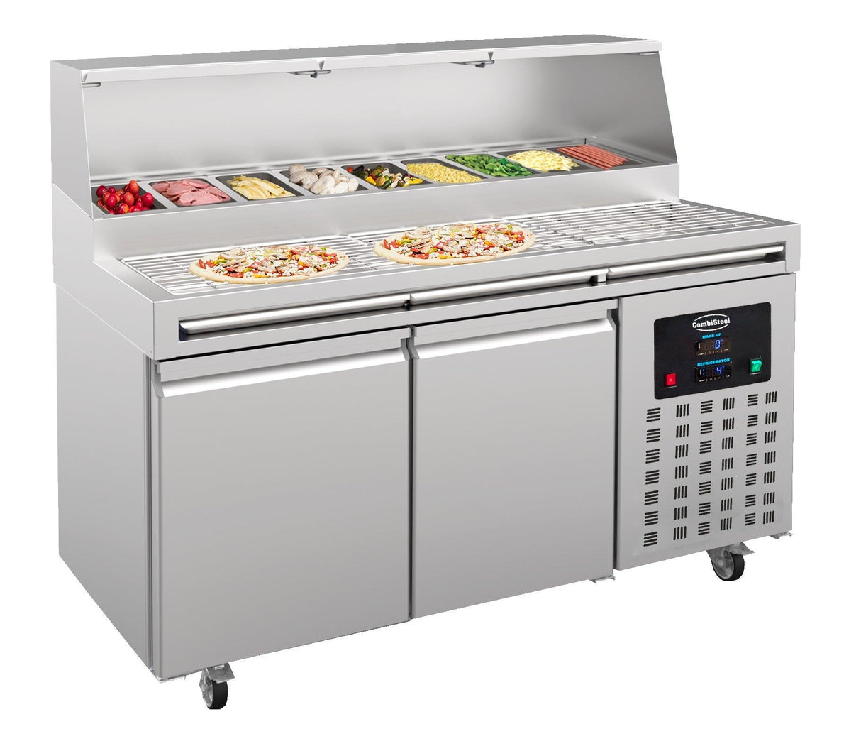 Table de Préparation pour Pizza 2 Portes 9x 1/3GN - FRANCE CHR