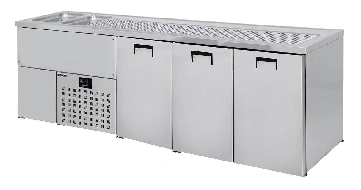 Refroidisseur de bière triple porte en acier inoxydable - 2L/port. - FRANCE CHR