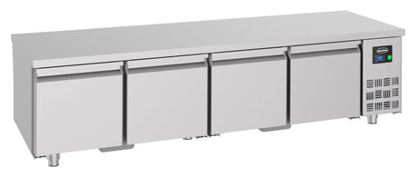 Table réfrigérée 600 haute 4 tiroirs en acier inoxydable Aisi 304. - FRANCE CHR