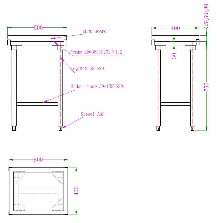Bloc de découpage professionnel en polyéthylène 80mm - Robuste et durable. - FRANCE CHR