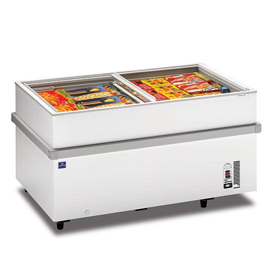 congélateur bahut de supermarché avec couvercles coulissantes en verre, -18°/-25°C, 597 litres