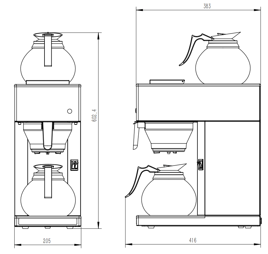 Machine à Café CombiSteel avec 2 Carafes en Verre 1.8L - FRANCE CHR