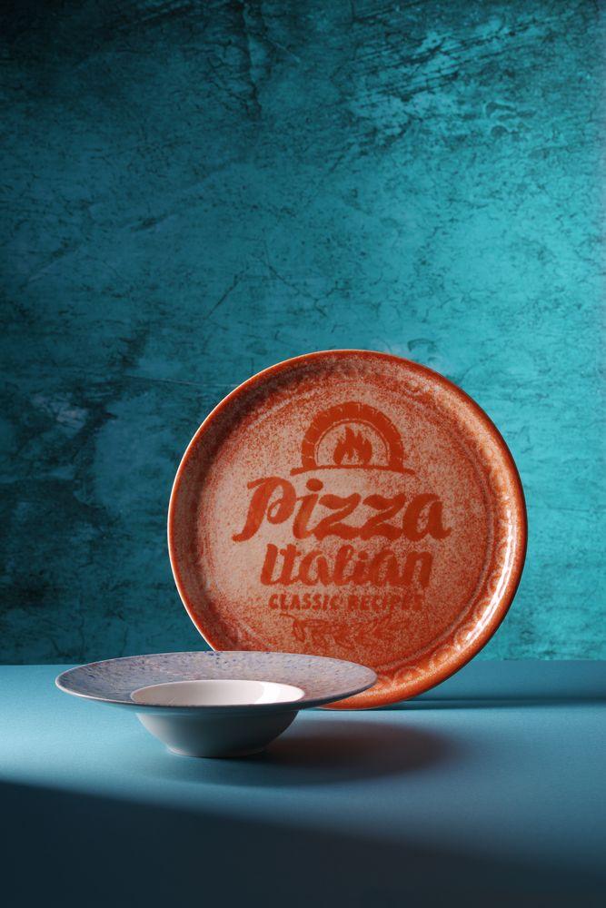 Assiette à pizza Recipe Collection Brick Red, HENDI, Rouge, ø330mm