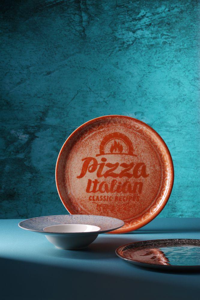 Assiette à pizza Recipe Collection Brick Red, HENDI, Rouge, ø330mm