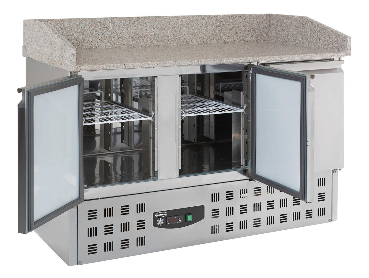 Table de Préparation pour Pizza à 3 Portes en Acier Inoxydable 18/8 - FRANCE CHR