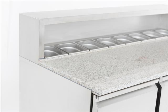 Table de Préparation pour Pizza 3 Portes en Acier Inoxydable - FRANCE CHR