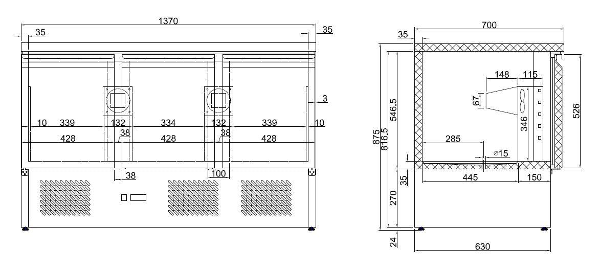 Table Réfrigérée CombiSteel Compact Line 3 Portes - FRANCE CHR